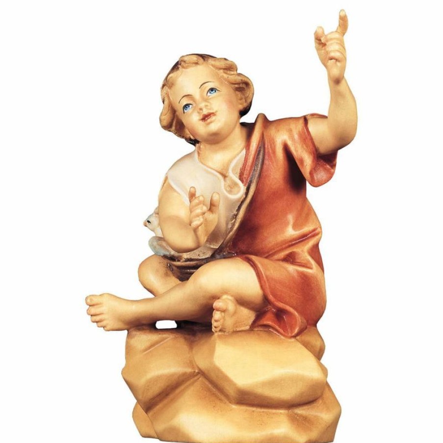 ULPE Wood Art Catalogo Bambino Seduto Al Falo Cm 10 (3,9 Inch) Presepe Ulrich Dipinto A Mano Statua Artigianale In Legno Val Gardena Stile Barocco Wall Crucifixes