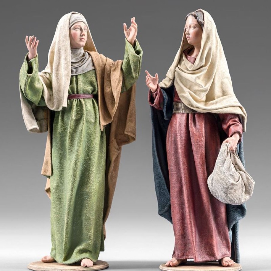 Original Heide Catalogo Visitazione Della Vergine Maria A Elisabetta 30 Cm (11,8 Inch) Presepe Vestito Immanuel Stile Orientale Statue In Legno Val Gardena Abiti In Stoffa Collectible Nativity Sets & 38 Sizes