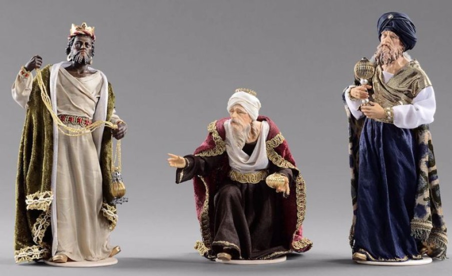 Original Heide Catalogo Baldassarre Re Magio Moro Cm 20 (7,9 Inch) Presepe Vestito Hannah Orient Statua In Legno Val Gardena Abiti In Tessuto Wooden Crucifixes