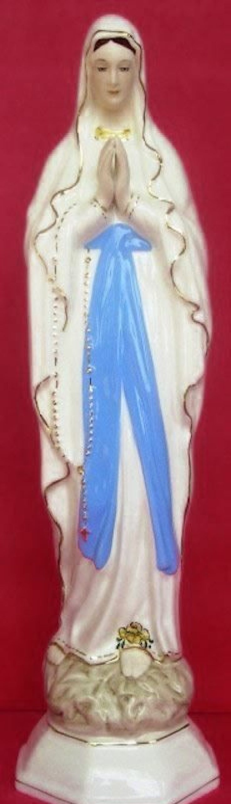 Maioliche Deruta Statua Madonna Di Lourdes Cm 50 (19,7 In) Ceramica Invetriata Di Deruta Dipinta A Mano Sacred & Religious Ceramics