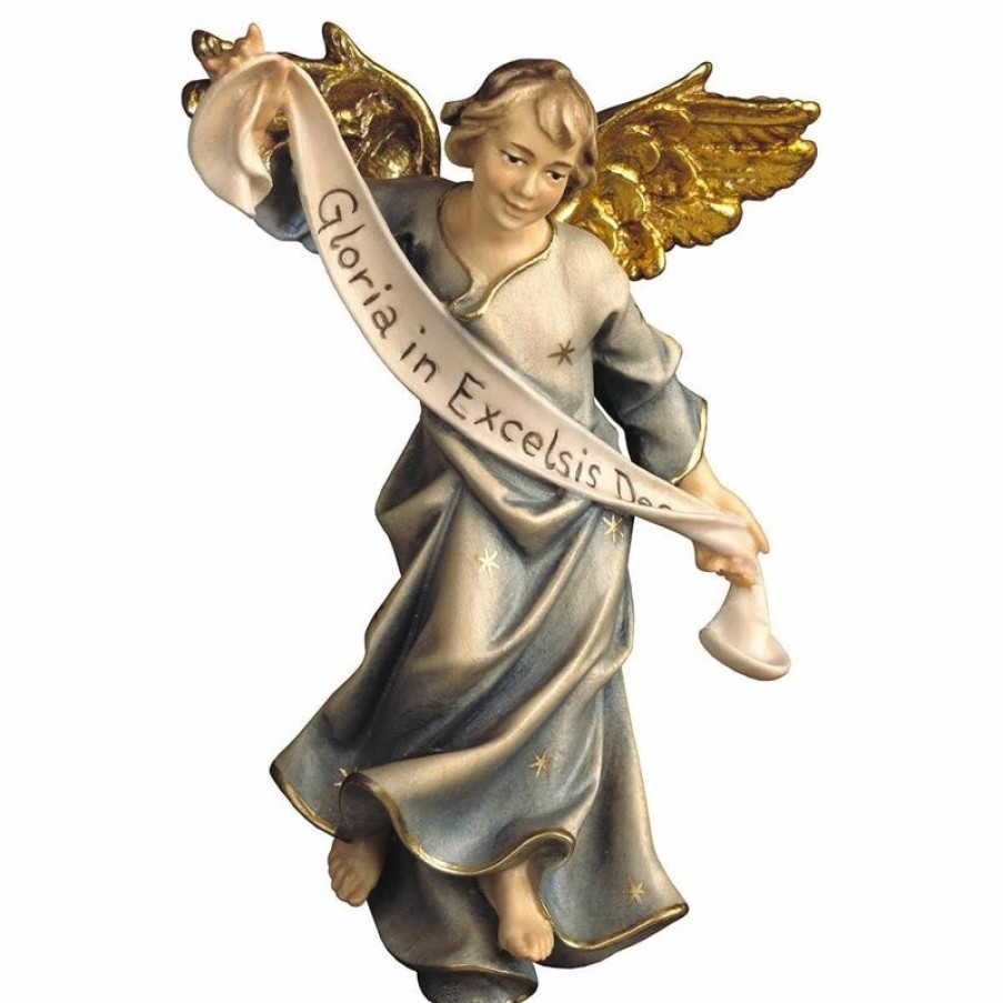 ULPE Wood Art Catalogo Angelo Gloria Cm 10 (3,9 Inch) Presepe Pastore Dipinto A Mano Statua Artigianale In Legno Val Gardena Stile Contadino Classico Wooden Crucifixes