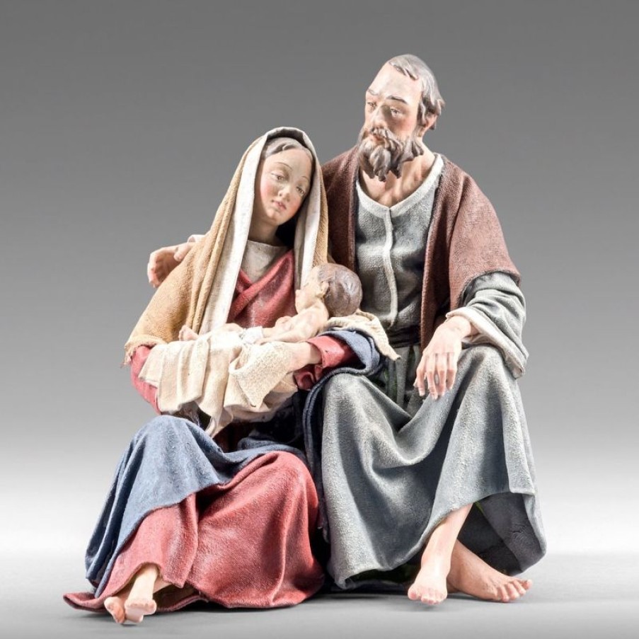 Original Heide Catalogo Gruppo Sacra Famiglia Nativita 02 55 Cm (21,6 Inch) Presepe Vestito Immanuel Stile Orientale Statue In Legno Val Gardena Abiti In Stoffa Pope Statues