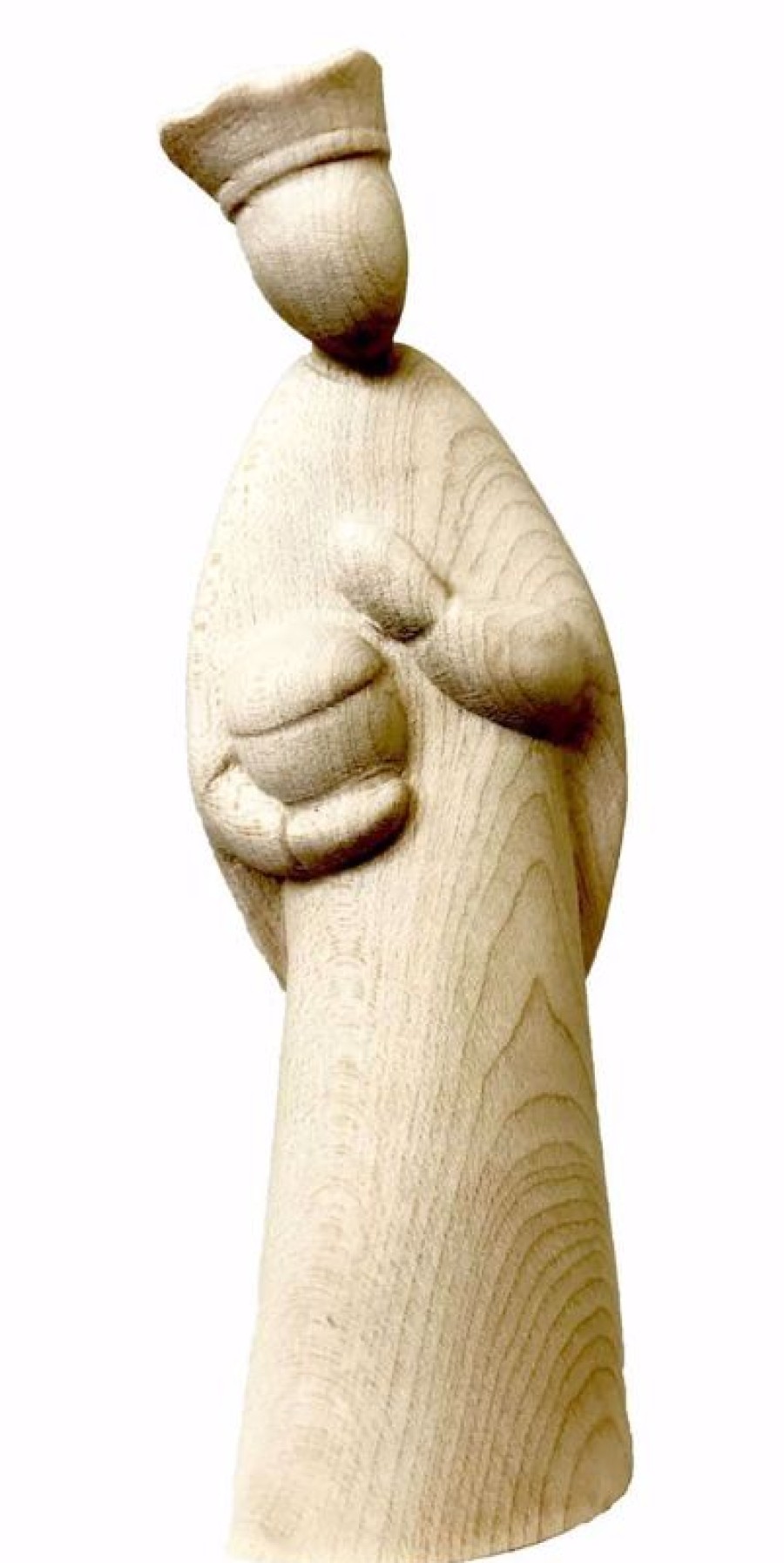 Dolfi Catalogo Gaspare Re Magio Bianco Cm 16 (6,3 Inch) Presepe Stella Stile Moderno Colore Naturale In Legno Val Gardena Pope Statues