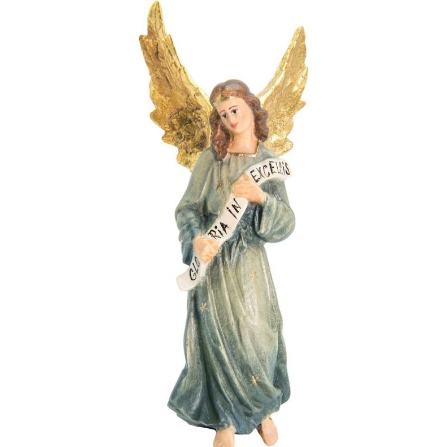 Dolfi Catalogo Angelo Gloria Cm 10 (3,9 Inch) Presepe Matteo Stile Orientale Colori Ad Olio In Legno Val Gardena Wooden Crucifixes