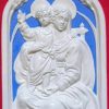 Luca della Robbia Ceramiche Madonna Con Bambino Pala Da Muro Cm 34X24 (13,4X9,4 In) Bassorilievo Ceramica Robbiana Catholic Patches & Appliques For Vestments