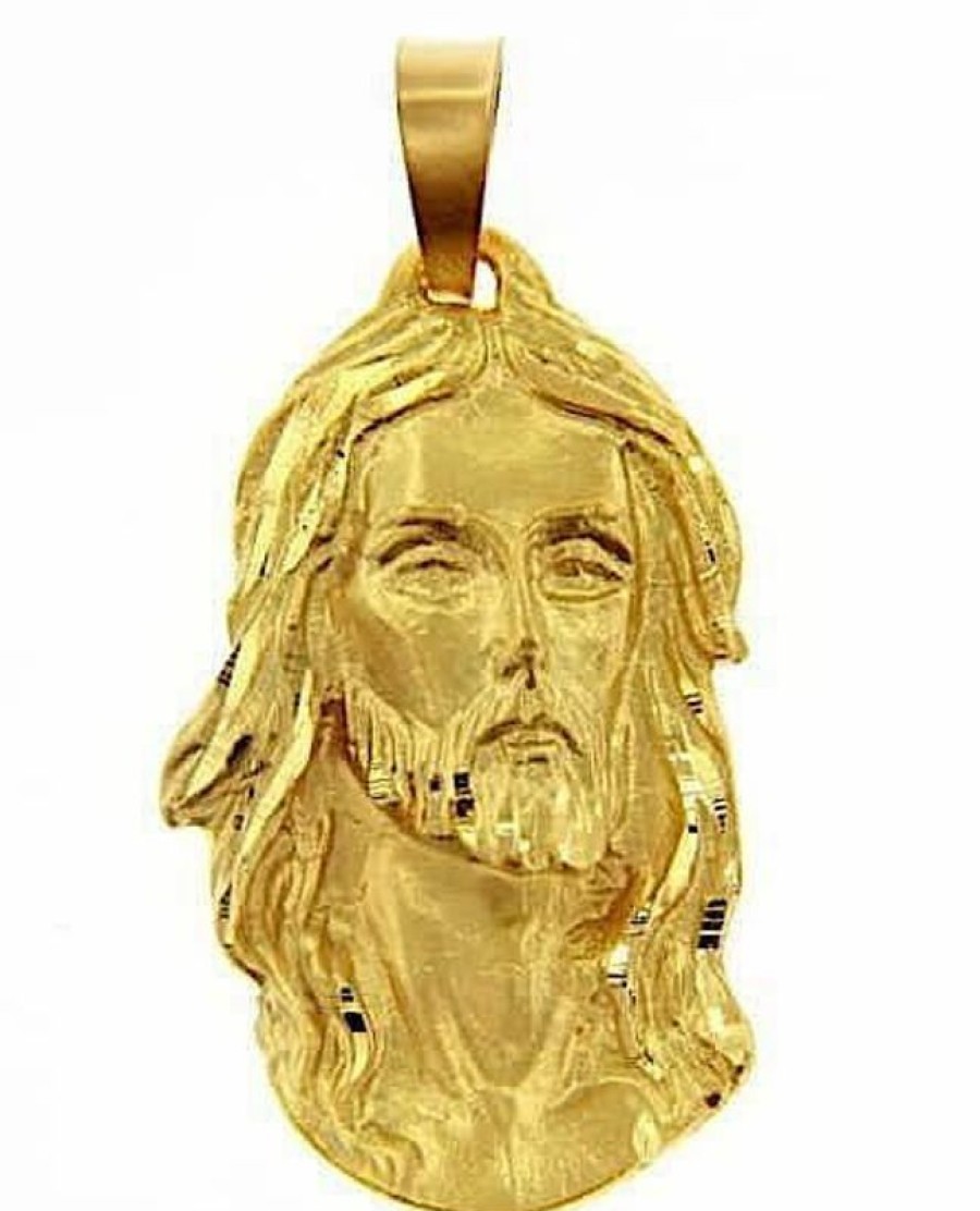 Vaticanum Gioielli in Oro Sacro Volto Di Gesu Cristo Medaglia Pendente Gr 15,7 Oro Giallo 18Kt Lastra Stampata A Rilievo Uni Donna Uomo Confirmation