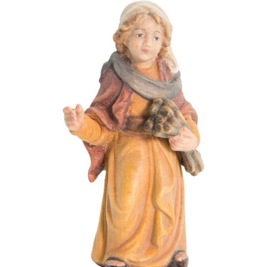 Dolfi Catalogo Pastore Con Grano Cm 8 (3,1 Inch) Presepe Matteo Stile Orientale Colori Ad Olio In Legno Val Gardena Wall Crucifixes