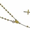 Vaticanum Gioielli in Oro Collana Girocollo Rosario Con Medaglia Madonna Miracolosa E Croce Gr 5,5 Oro Giallo 18Kt Con Sfere Lisce Da Donna Baptism