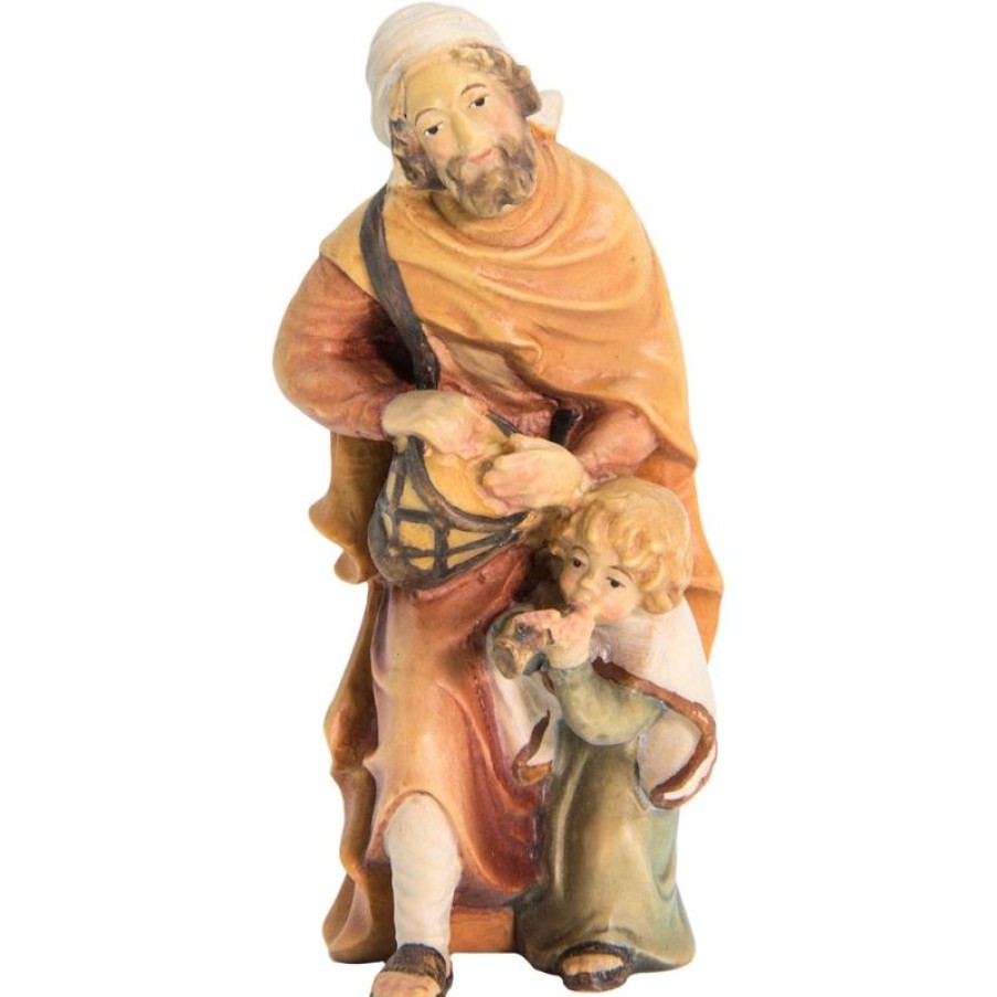 Dolfi Catalogo Pastore Con Bambino Cm 8 (3,1 Inch) Presepe Matteo Stile Orientale Colori Ad Olio In Legno Val Gardena Wall Crucifixes