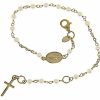 Vaticanum Gioielli in Oro Bracciale Rosario Con Medaglia Madonna Miracolosa E Croce Gr 3,1 Oro Giallo 18Kt Con Perle Donna Bimba Bimbo Baptism