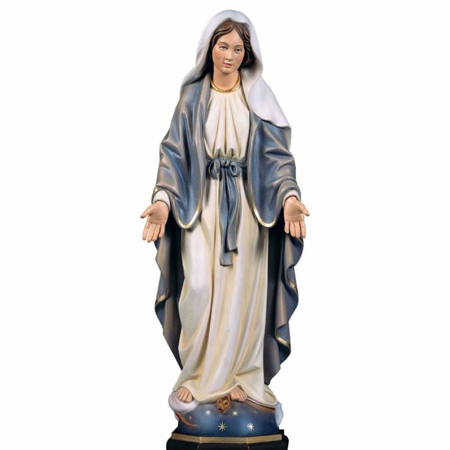 ULPE Sculture Sacre in legno Val Gardena Madonna Miracolosa Cm 100 (39,4 Inch) Statua Dipinta Ad Olio In Legno Val Gardena Religious & Catholic Medals