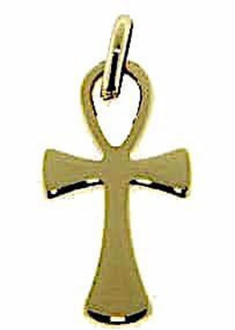 Vaticanum Gioielli in Oro Chiave Della Vita Ankh Croce Copta Ansata Ciondolo Pendente Gr 1,1 Oro Giallo 9Kt Uni Donna Uomo First Communion