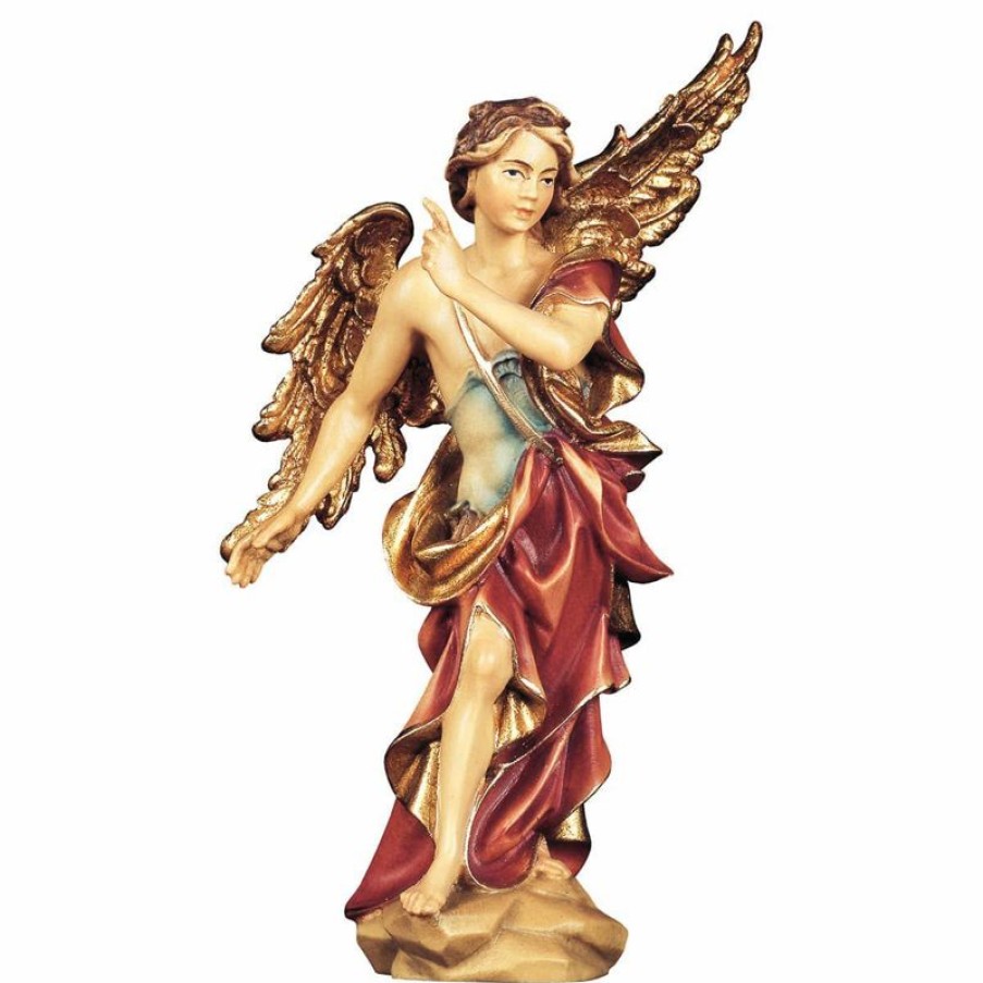 ULPE Wood Art Catalogo Angelo Annunciatore Cm 23 (9,1 Inch) Presepe Ulrich Dipinto A Mano Statua Artigianale In Legno Val Gardena Stile Barocco Angels Statues