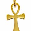 Vaticanum Gioielli in Oro Chiave Della Vita Ankh Croce Copta Ansata Ciondolo Pendente Gr 1,6 Oro Giallo Massiccio 18Kt Uni Donna Uomo First Communion