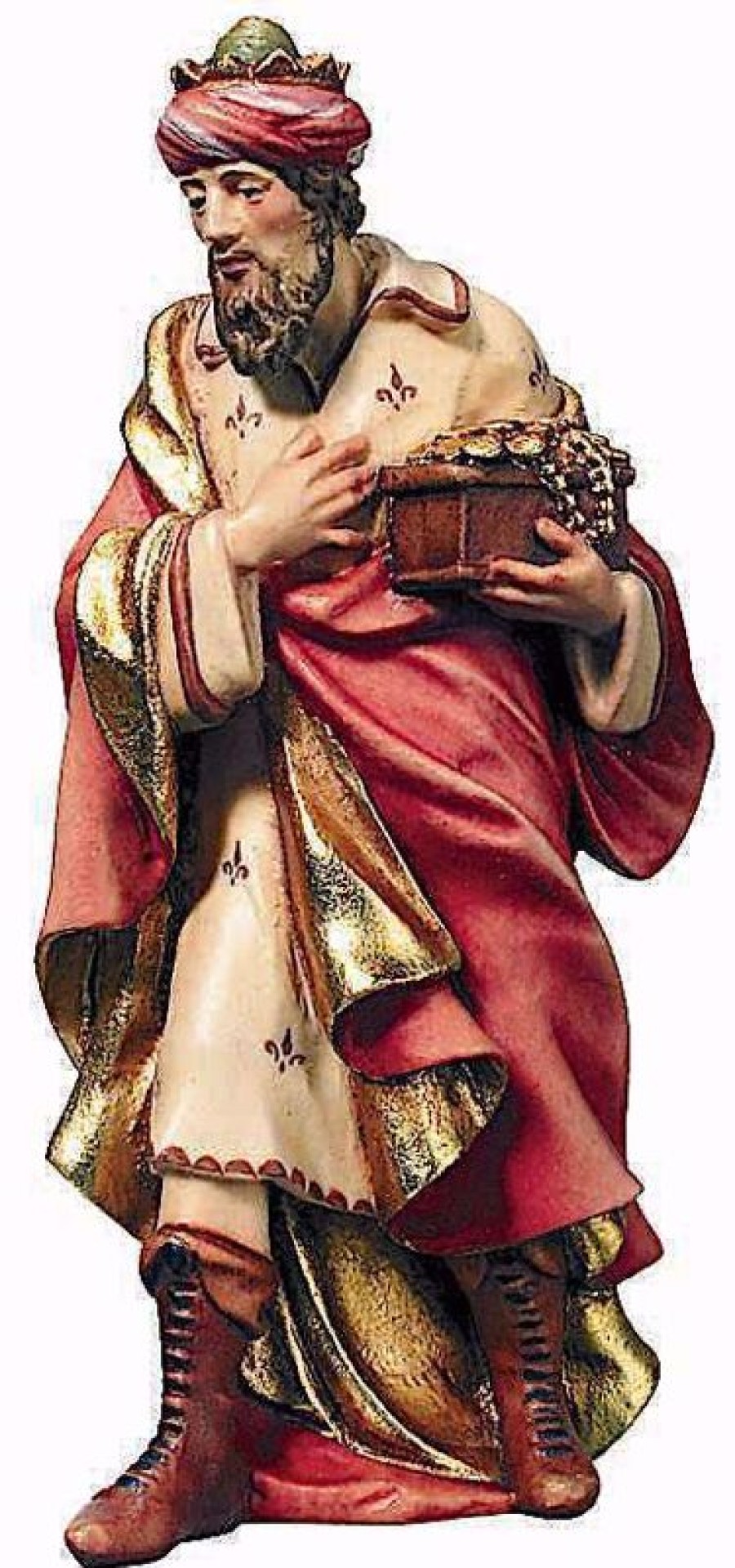 Dolfi Catalogo Gaspare Re Magio Bianco Cm 13 (5,1 Inch) Presepe Raffaello Stile Classico Colori Ad Olio In Legno Val Gardena Blessed Virgin Mary Statues