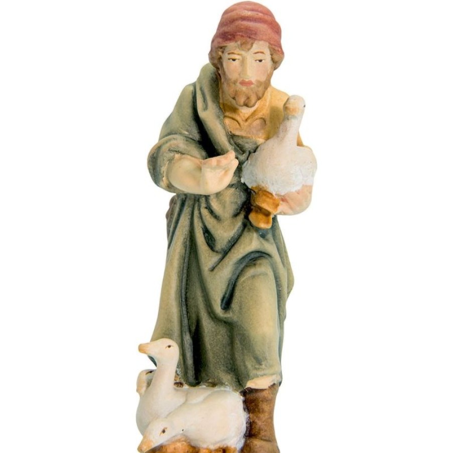 Dolfi Catalogo Pastore Con Anatre Cm 8 (3,1 Inch) Presepe Matteo Stile Orientale Colori Ad Olio In Legno Val Gardena Wall Crucifixes