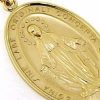 Vaticanum Gioielli in Oro Madonna Miracolosa Regina Sine Labe Originali Concepta O.P.N. Medaglia Sacra Pendente Ovale Conio Gr 23,8 Oro Giallo 18Kt Uni Donna Uomo Baptism