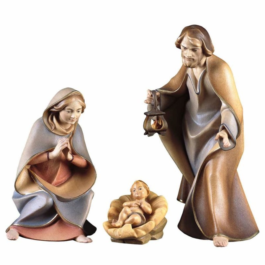 ULPE Wood Art Catalogo Sacra Famiglia 4 Pezzi Cm 12 (4,7 Inch) Presepe Redentore Dipinto A Mano Statue Artigianali In Legno Val Gardena Stile Tradizionale Blessed Virgin Mary Statues