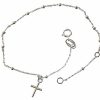 Vaticanum Gioielli in Oro Bracciale Rosario Con Croce Gr 1,1 Oro Bianco 18Kt Con Sfere Lisce Uni Donna Uomo Baptism