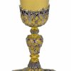 MAS Arredi sacri in Oro e Argento Calice Liturgico H. Cm 21 (8,3 Inch) Stile Barocco Angeli Cherubini In Ottone Bicolor Da Altare Per Vino Da Messa Sacred Altar Vessels