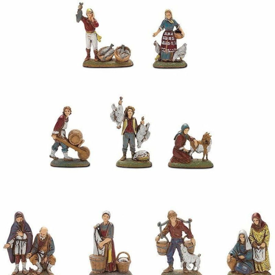 Moranduzzo Presepi Gruppo 9 Soggetti Cm 6 (2,4 Inch) Presepe Landi Moranduzzo In Pvc Stile Napoletano Wall Crucifixes