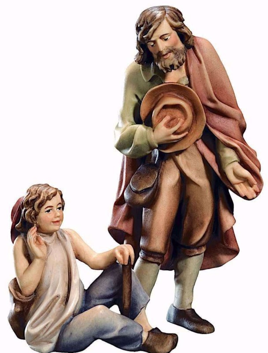 Dolfi Catalogo Pastore Con Ragazzo Cm 6 (2,4 Inch) Presepe Raffaello Stile Classico Colori Ad Olio In Legno Val Gardena Wall Crucifixes