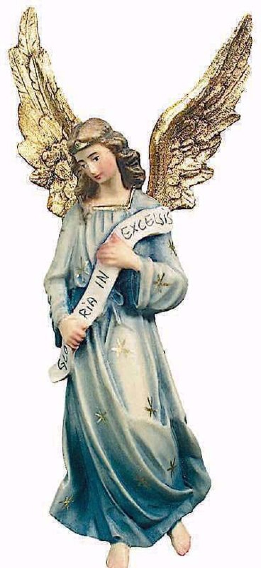 Dolfi Catalogo Angelo Gloria Cm 15 (5,9 Inch) Presepe Raffaello Stile Classico Colori Ad Olio In Legno Val Gardena Blessed Virgin Mary Statues