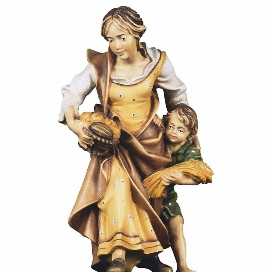 ULPE Wood Art Catalogo Contadina Con Bambino Cm 15 (5,9 Inch) Presepe Ulrich Dipinto A Mano Statua Artigianale In Legno Val Gardena Stile Barocco Wall Crucifixes