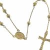 Vaticanum Gioielli in Oro Collana Girocollo Rosario Lunga Con Medaglia Madonna Miracolosa E Croce 8 Punte Gr 12 Oro Giallo 18Kt Con Sfere Diamantate Da Donna Baptism