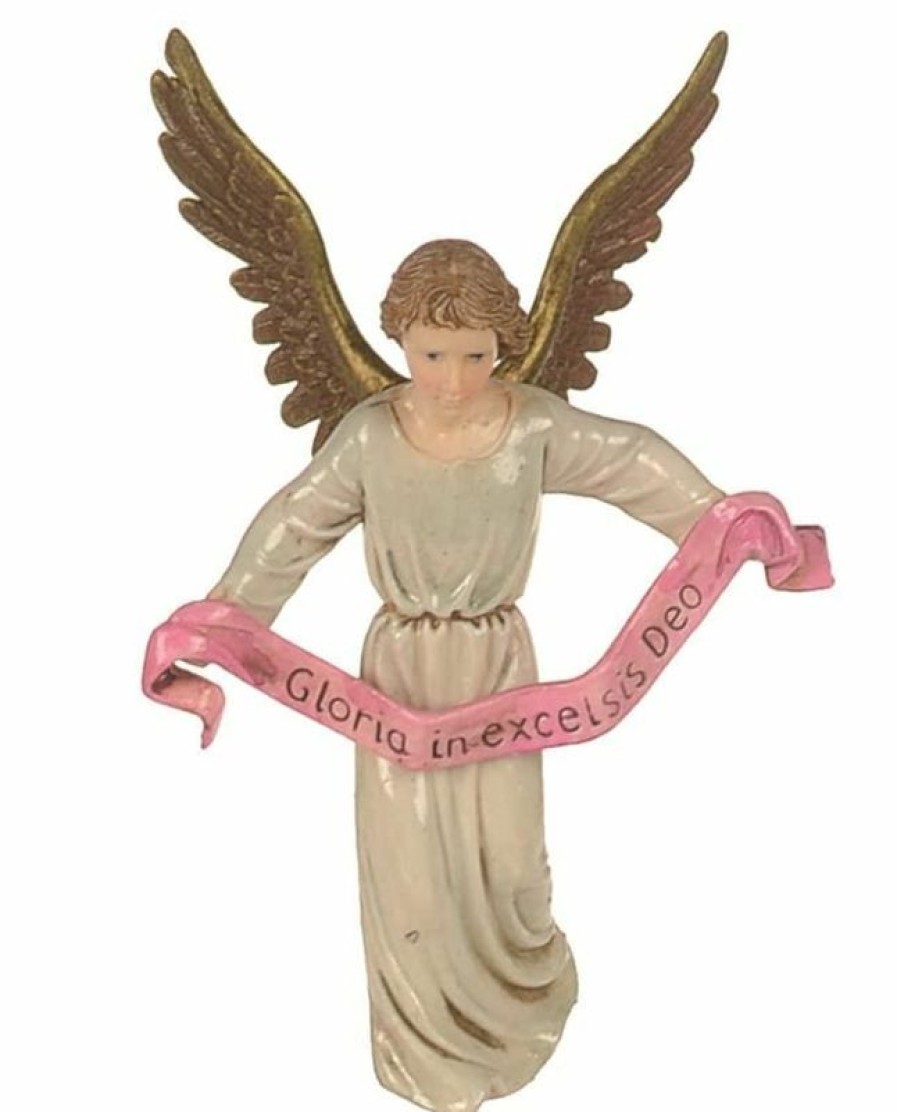 Moranduzzo Presepi Angelo Gloria Cm 12 (4,7 Inch) Presepe Landi Moranduzzo Statua In Plastica Pvc Stile Napoletano Wooden Crucifixes