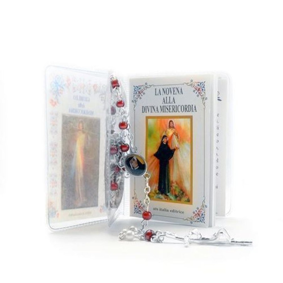 ATS Italia Editrice Novena Of The Divine Mercy - Holder With Book And Rosary Holy Water Fonts