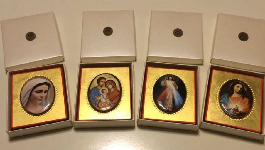 EB Arte Sacra Gesu Misericordioso Icona In Porcellana Su Tavola Dorata Cm 8X10X1,3 (3,15X3,9X0,5 Inch) Da Muro E Da Tavolo Collectible Nativity Sets & 38 Sizes