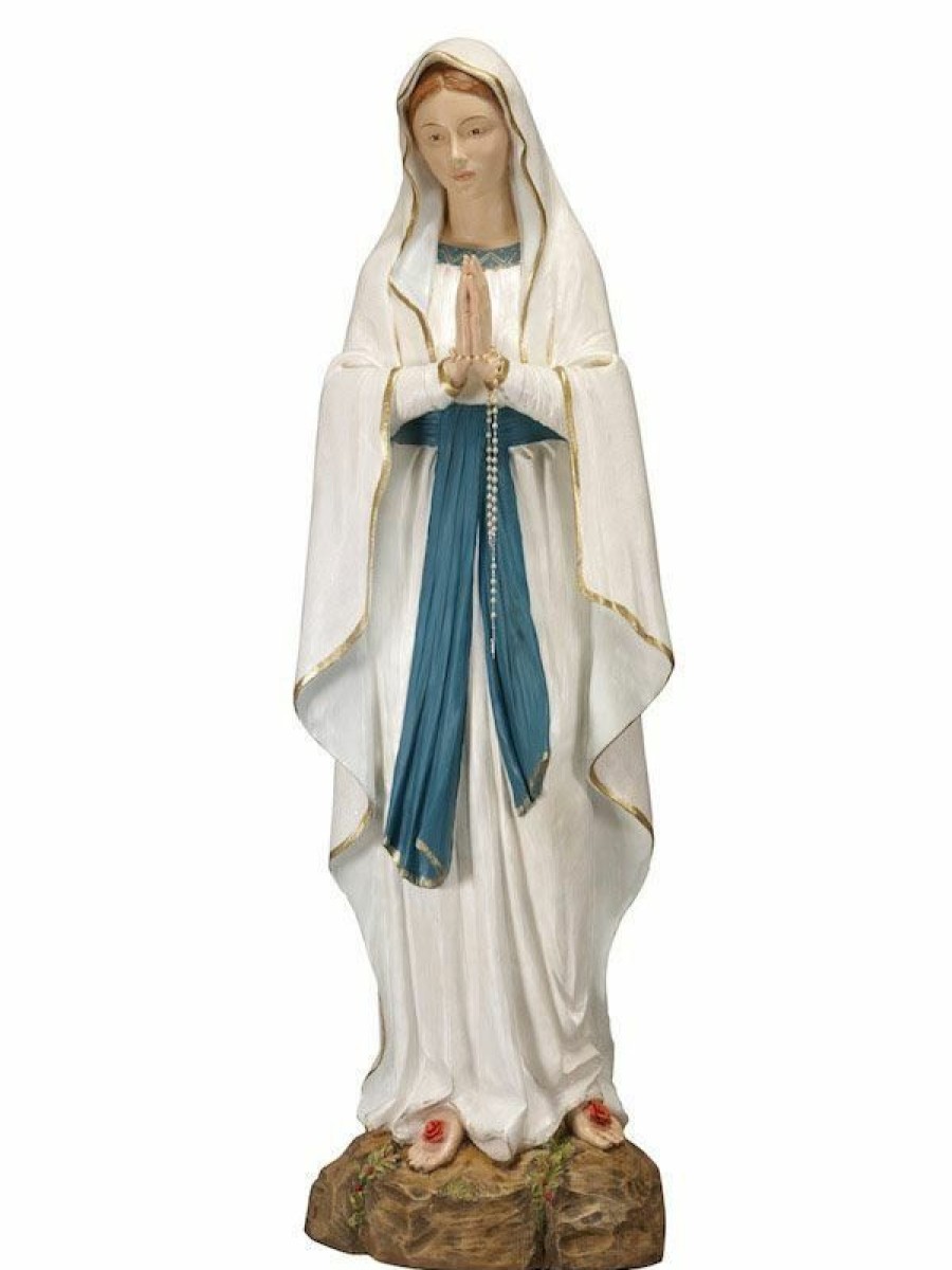 Fontanini Statue Sacre Madonna Di Lourdes Cm 174 (68 Inch) Statua Fontanini In Resina Per Esterno Dipinta A Mano Aggiungi Vernice Speciale Per Uso In Esterno Religious & Catholic Medals