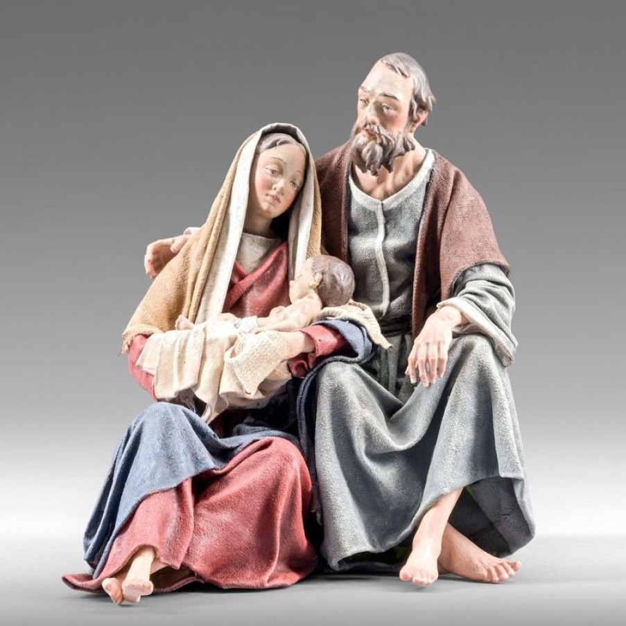 Original Heide Catalogo Gruppo Sacra Famiglia Nativita 02 20 Cm (7,9 Inch) Presepe Vestito Immanuel Stile Orientale Statue In Legno Val Gardena Abiti In Stoffa Pope Statues