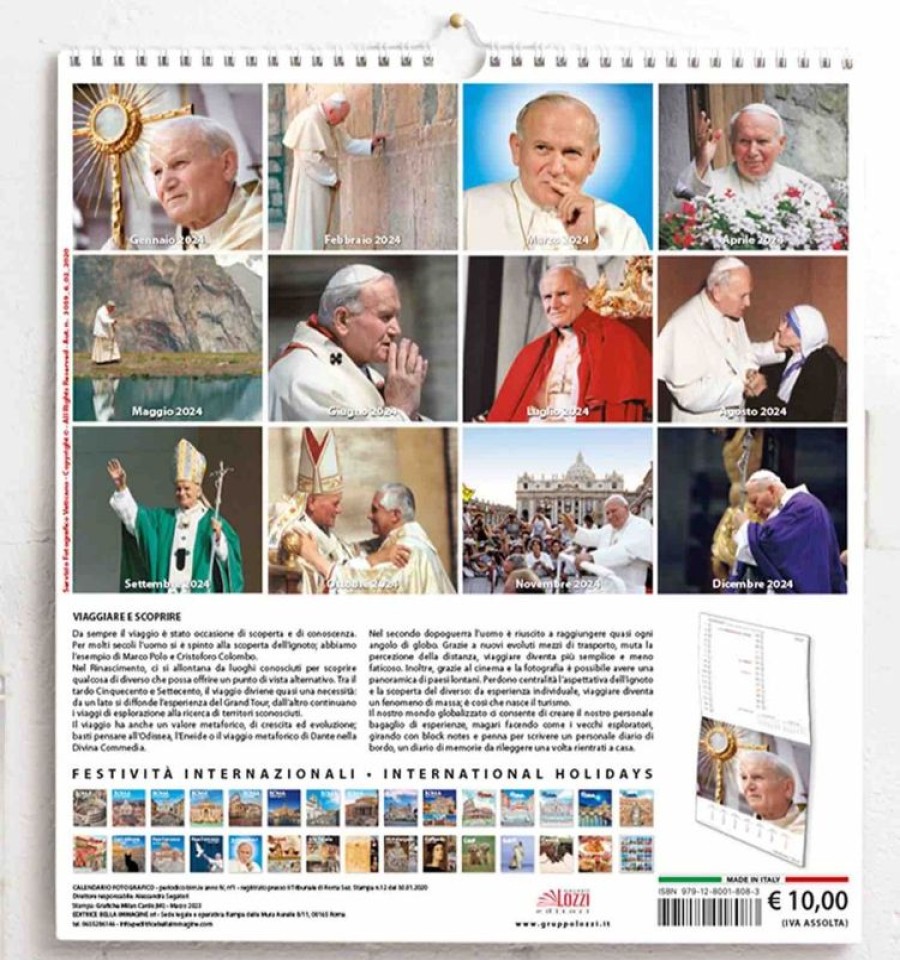 Editrice Millennium Calendario Da Muro 2024 San Giovanni Paolo Ii Papa Cm 31X33 16 Mesi Collectible Nativity Sets & 38 Sizes