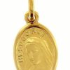 Vaticanum Gioielli in Oro Madonna Di Medjugorje Medaglia Sacra Pendente Ovale Conio Gr 1,3 Oro Giallo 18Kt Uni Donna Uomo Confirmation