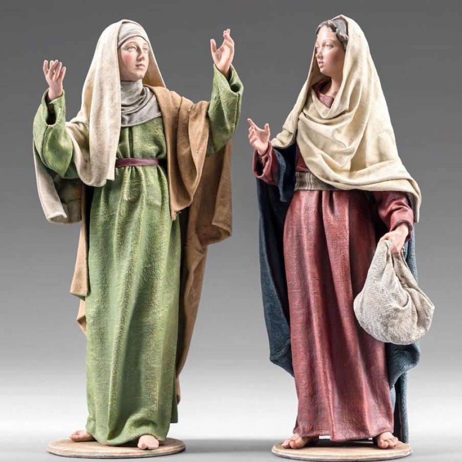 Original Heide Catalogo Visitazione Della Vergine Maria A Elisabetta 12 Cm (4,7 Inch) Presepe Vestito Immanuel Stile Orientale Statue In Legno Val Gardena Abiti In Stoffa Collectible Nativity Sets & 38 Sizes