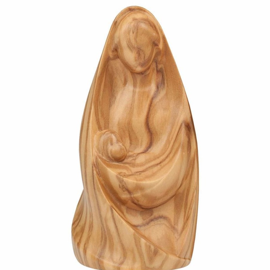 ULPE Sculture Sacre in legno Val Gardena Madonna Della Gioia Seduta Cm 12 (4,7 Inch) Statua In Stile Moderno Colore Naturale In Legno Val Gardena Chain Necklaces