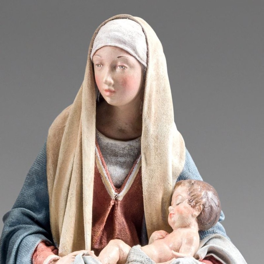 Original Heide Catalogo Gruppo Sacra Famiglia Nativita 04 20 Cm (7,9 Inch) Presepe Vestito Immanuel Stile Orientale Statue In Legno Val Gardena Abiti In Stoffa Pope Statues