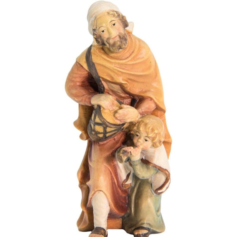 Dolfi Catalogo Pastore Con Bambino Cm 12 (4,7 Inch) Presepe Matteo Stile Orientale Colori Ad Olio In Legno Val Gardena Wall Crucifixes