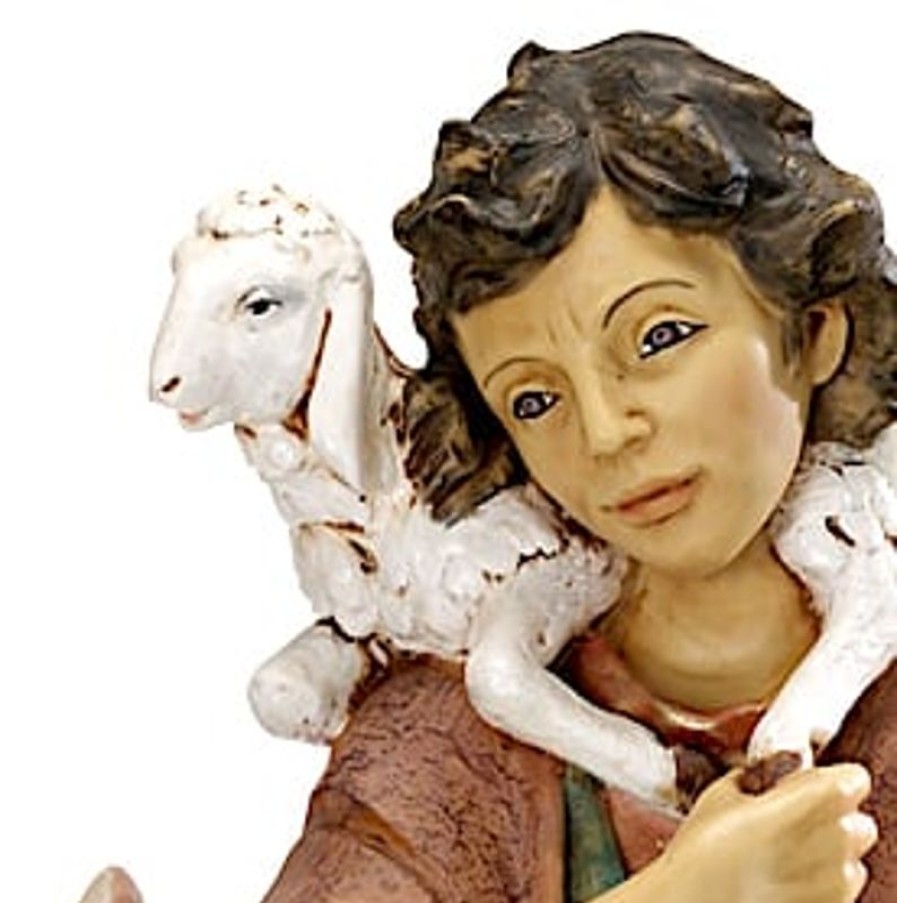 Fontanini Catalogo Pastore Con Pecore Cm 85 (34 Inch) Presepe Fontanini Statua Per Esterno In Resina Dipinta A Mano Aggiungi Vernice Speciale Per Uso In Esterno Wall Crucifixes