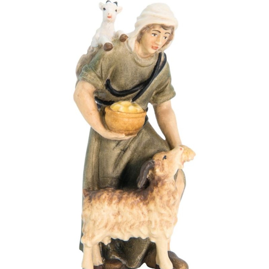 Dolfi Catalogo Pastore Cm 18 (7,1 Inch) Presepe Matteo Stile Orientale Colori Ad Olio In Legno Val Gardena Wall Crucifixes