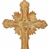 MAS Arredi sacri in Oro e Argento Croce Pettorale Episcopale Cm 10X6 (3,9X2,4 Inch) Sacro Cuore Raggi Di Luce In Ottone Croce Vescovile Sacred Altar Vessels