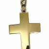 Vaticanum Gioielli in Oro Croce Dritta Liscia Ciondolo Pendente Gr 3,8 Oro Giallo Massiccio 18Kt Uni Donna Uomo First Communion