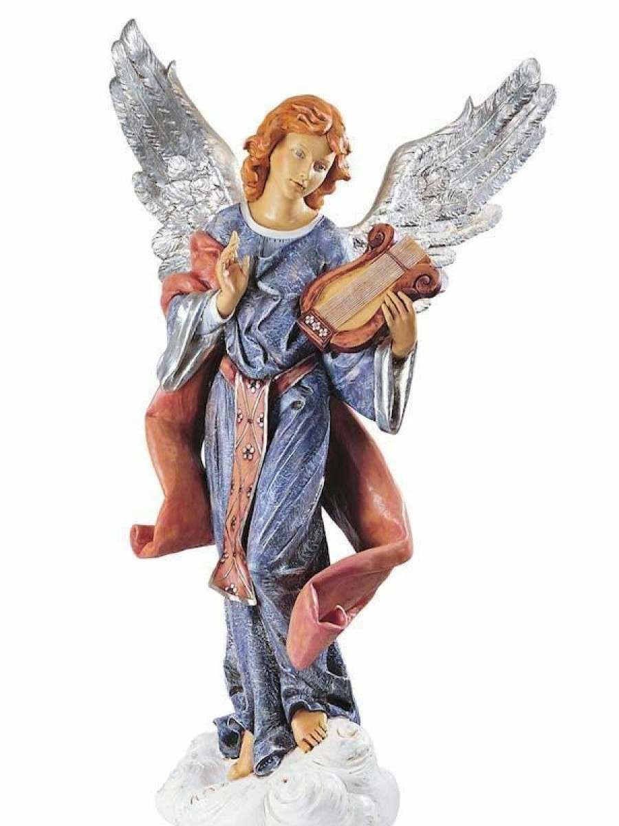 Fontanini Catalogo Angelo In Piedi Cm 125 (50 Inch) Presepe Fontanini Statua Per Esterno In Resina Dipinta A Mano Aggiungi Vernice Speciale Per Uso In Esterno Wooden Crucifixes