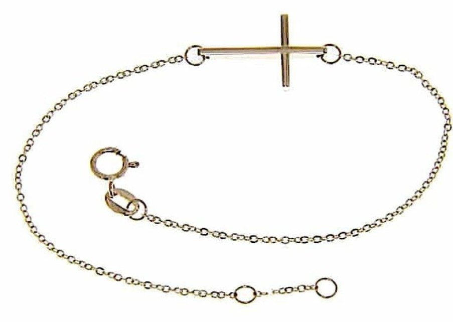 Vaticanum Gioielli in Oro Bracciale Moda Con Croce Dritta Gr 1,4 Oro Rosa 18Kt Da Donna Baptism