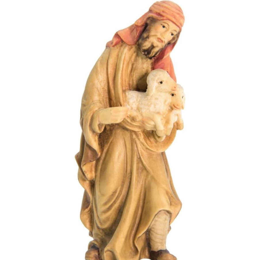 Dolfi Catalogo Pastore Con Pecore Cm 18 (7,1 Inch) Presepe Matteo Stile Orientale Colori Ad Olio In Legno Val Gardena Wall Crucifixes