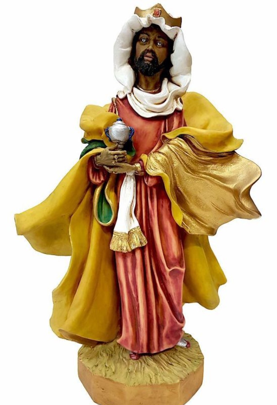 Pellegrini Catalogo Presepi Baldassarre Re Magio Moro Cm 50 (19,7 Inch) Presepe Pellegrini In Resina Oxolite Arabo Tradizionale Statua Grande Per Interno Esterno Wooden Crosses