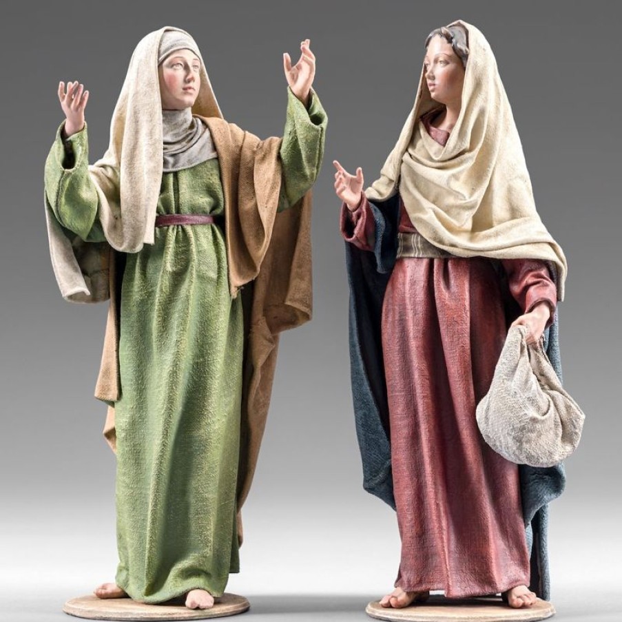 Original Heide Catalogo Visitazione Della Vergine Maria A Elisabetta 10 Cm (3,9 Inch) Presepe Vestito Immanuel Stile Orientale Statue In Legno Val Gardena Abiti In Stoffa Collectible Nativity Sets & 38 Sizes