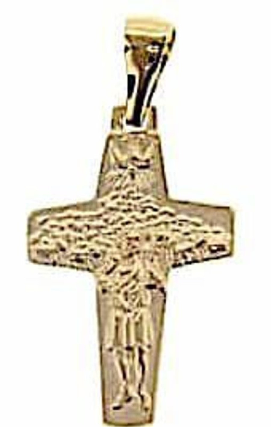 Vaticanum Gioielli in Oro Croce Buon Pastore Di Papa Francesco Ciondolo Pendente Gr 1,8 Oro Giallo Massiccio 18Kt Uni Donna Uomo First Communion